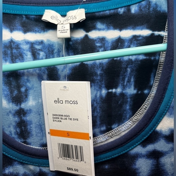 🎁 NWT ELLA MOSS Juniors Navy Tie Dye Sylvia Midi Hi Low Sleeveless dress… - Picture 8 of 13